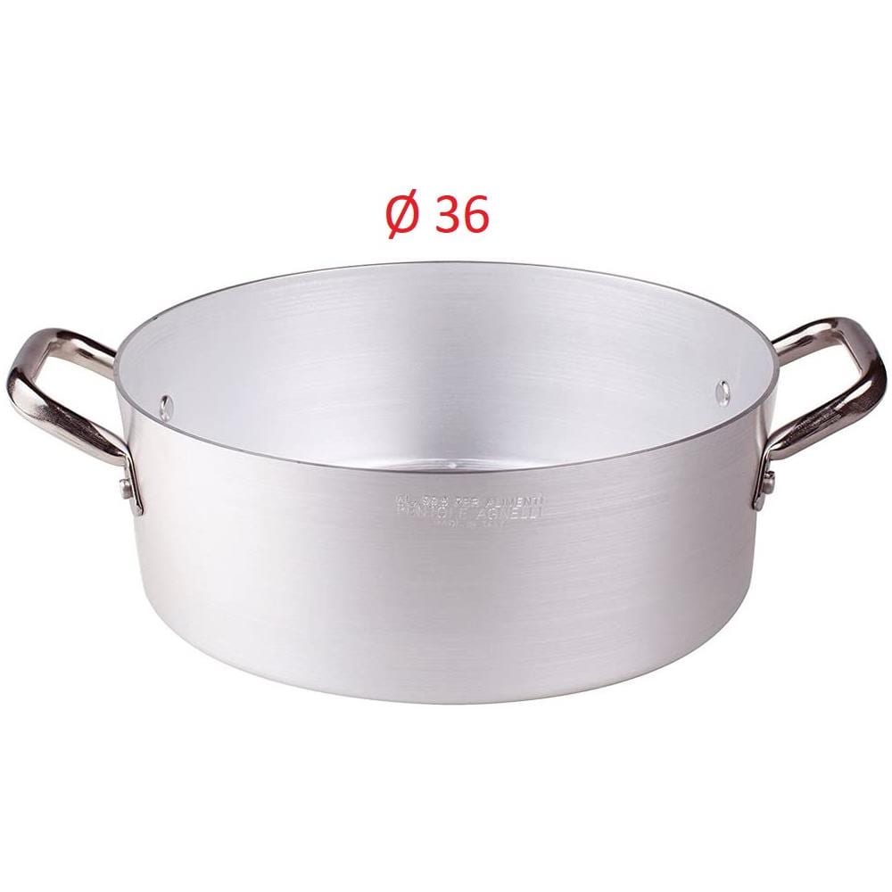 Casseruola Bassa Con Maniglie Inox 2mm - Diametro Cm 36 - Altezza Cm 13-capacità Lt 12,5 - Foto 2