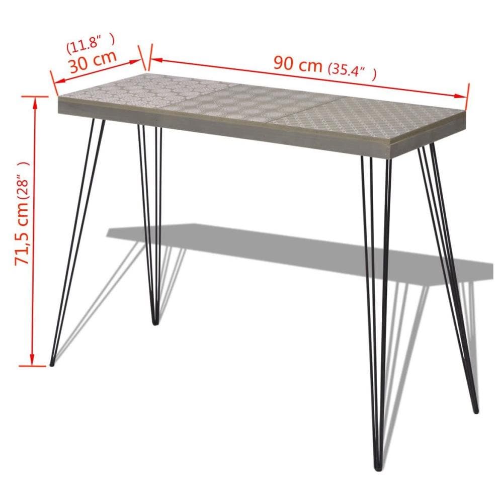 Tavolo Consolle 90x30x71,5 Cm Grigio - Foto 14