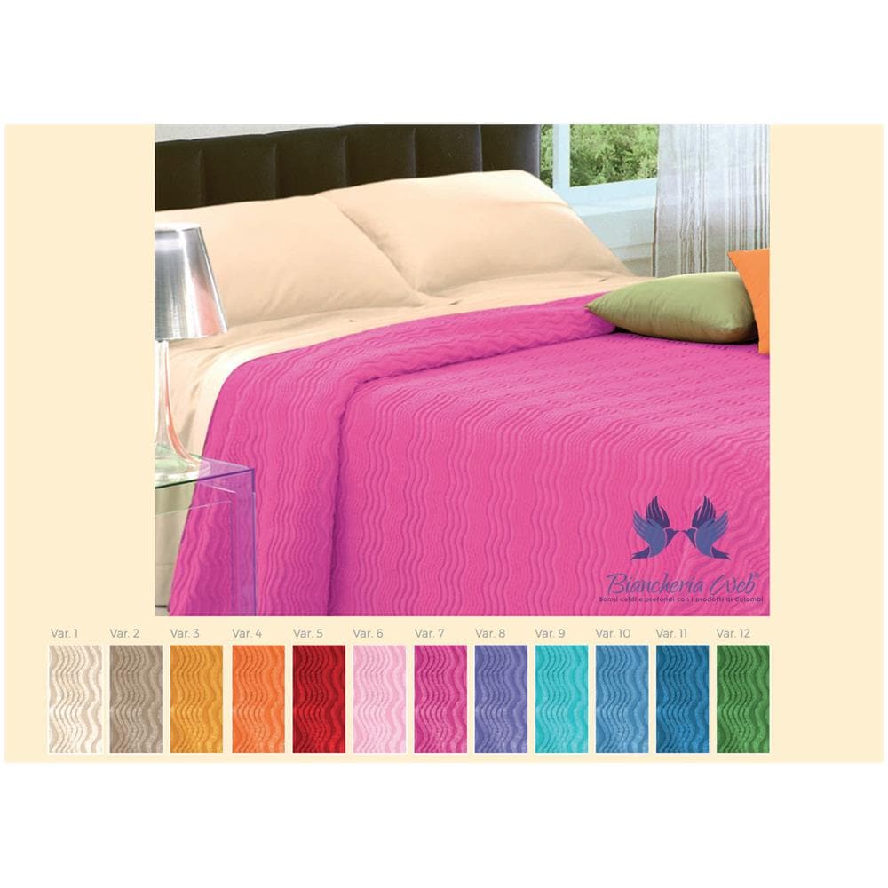 Copriletto Tinta Unita In Morbidissima Ciniglia A Onde 100% Cotone Vari Colori Singolo Fucsia 7 - Foto 2