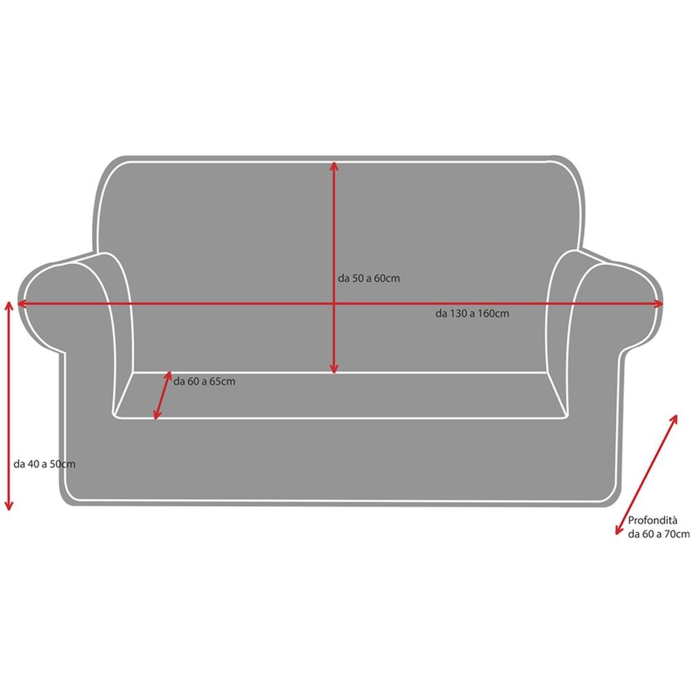 Copridivano E Copri Poltrona Antimacchia Sofà Elasticizzato Modello Magico Div 2Posti Nero - Foto 9