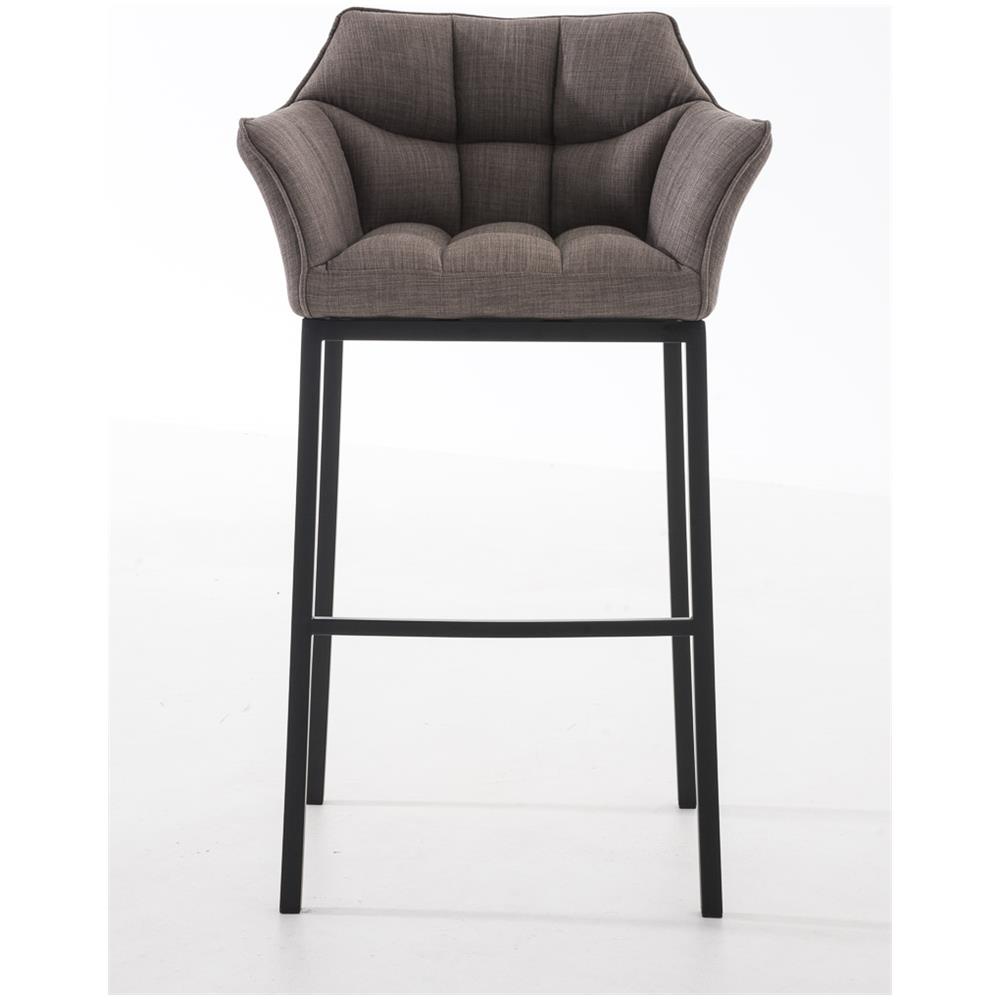 Sgabello DAMASO B con Telaio a 4 Gambe Nero, in Tessuto Grigio Telaio Nero Opaco - Foto 2