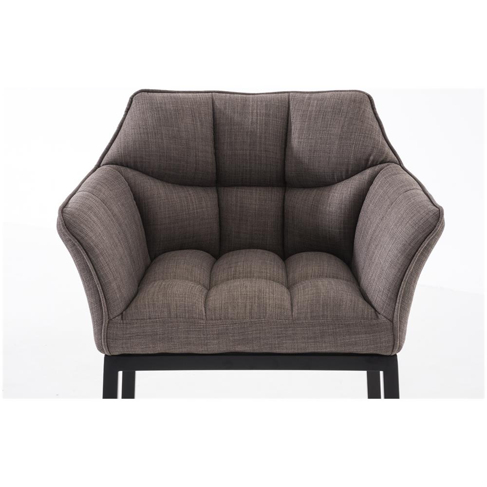 Sgabello DAMASO B con Telaio a 4 Gambe Nero, in Tessuto Grigio Telaio Nero Opaco - Foto 5