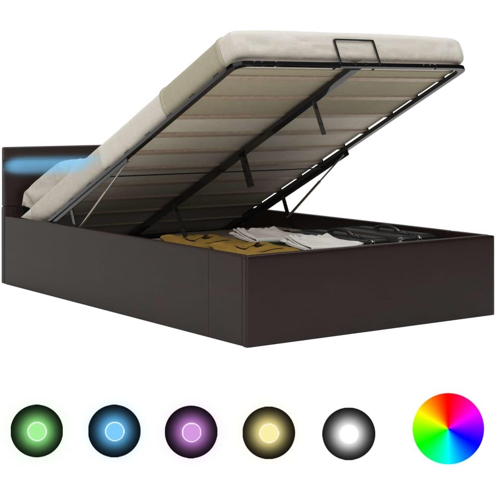 Giroletto Contenitore Idraulico LED Grigio Similpelle 140x200cm - Foto 1