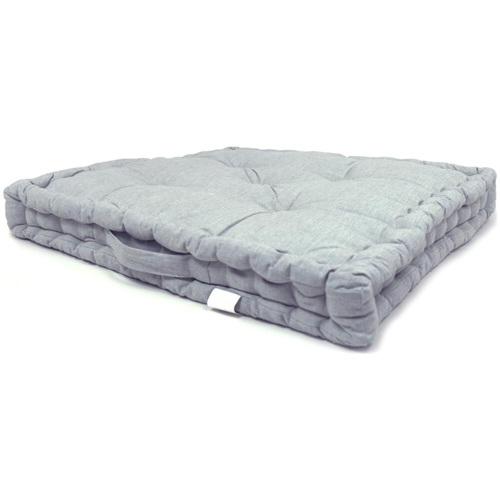 Cuscino Pavimento In Cotone Tinta Unita Ideale Per Divani Pallet Bancale 60x60 60x60 Grigio - Foto 1