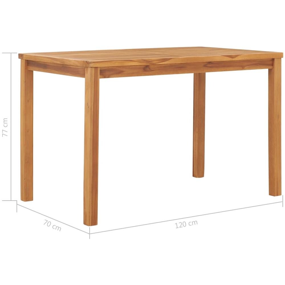 Tavolo Da Pranzo Per Giardino 120x70x77 Cm In Massello Di Teak - Foto 6