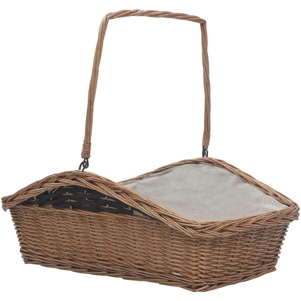 Cesta Legna Da Ardere Con Manico 61,5x46,5x58cm Marrone Salice - Foto 1