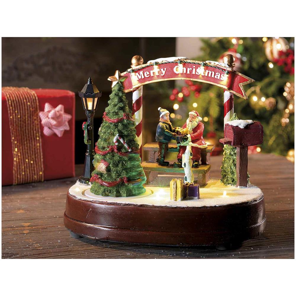 Carillon Paesaggio Natalizio Girevole Con Luci E Suoni Idea Regalo Natale - Foto 2