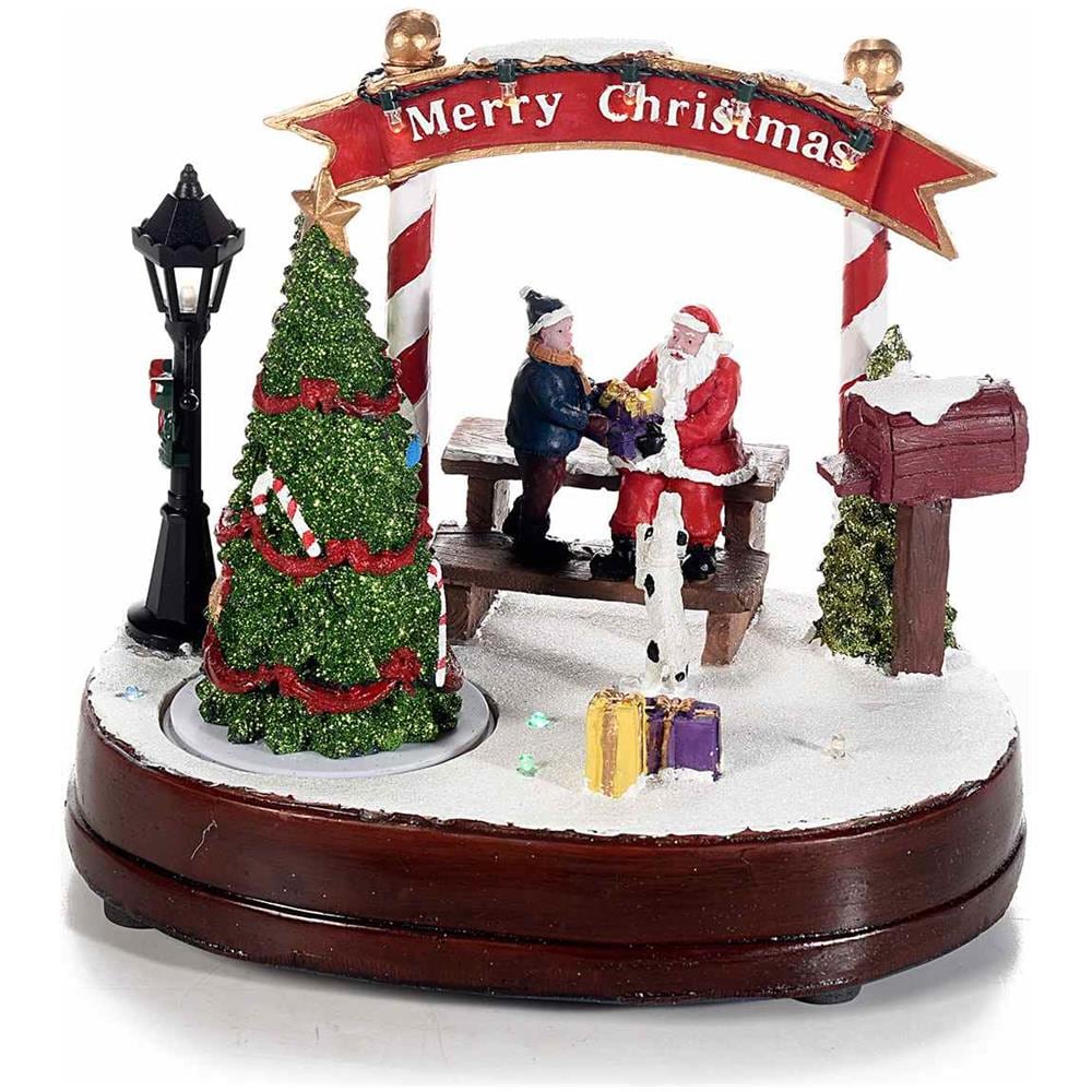 Carillon Paesaggio Natalizio Girevole Con Luci E Suoni Idea Regalo Natale - Foto 1
