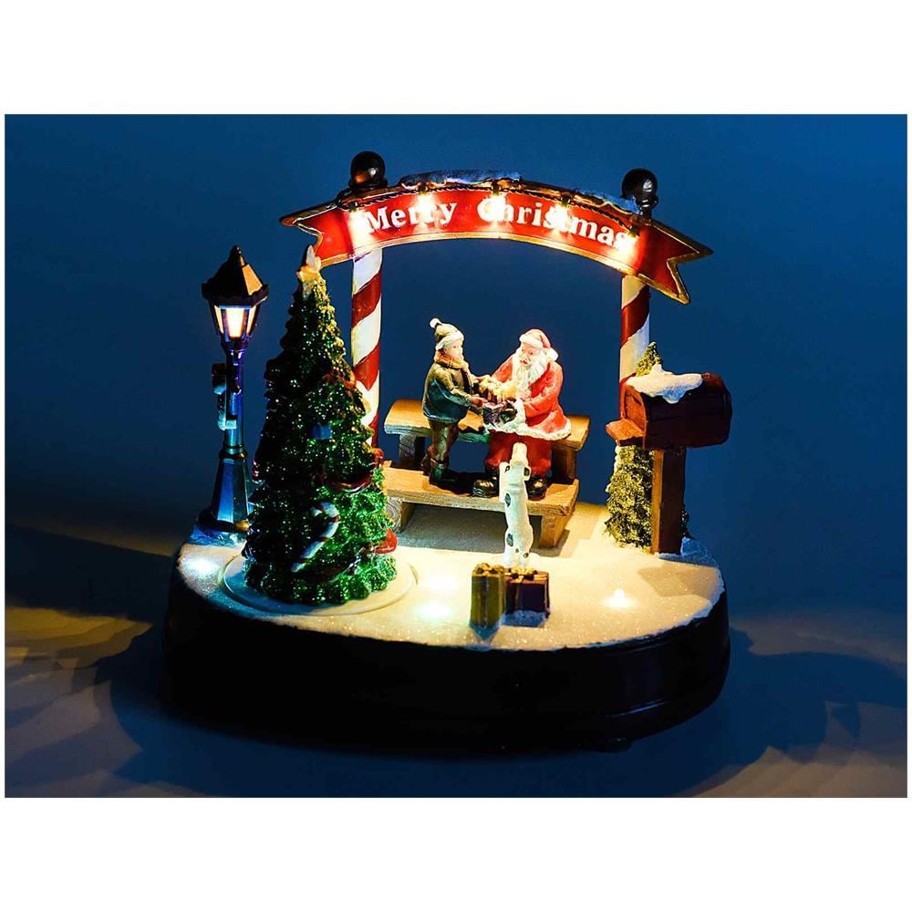 Carillon Paesaggio Natalizio Girevole Con Luci E Suoni Idea Regalo Natale - Foto 3