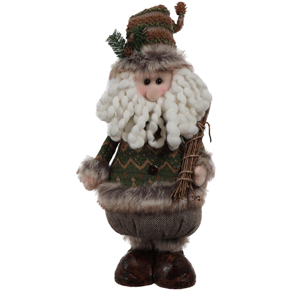 Babbo Natale Gnomo Alto Verde Marrone Decorativo 48x22x14 - Foto 1