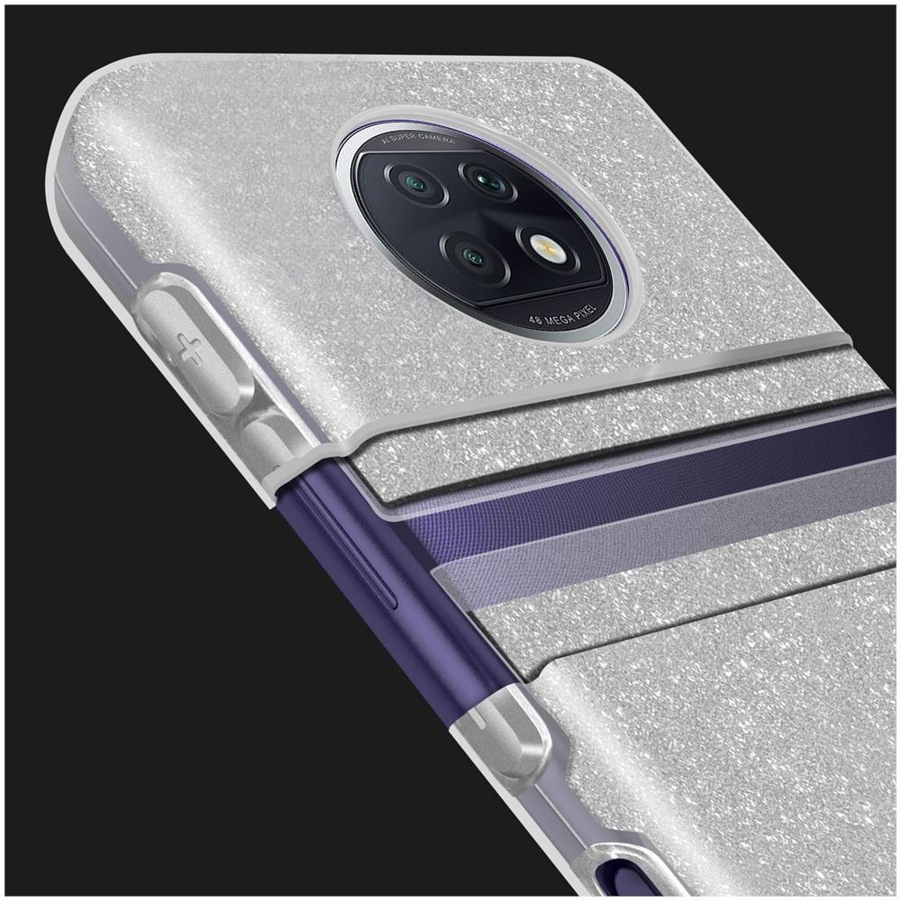 Cover Xiaomi Redmi Note 9t 5g Silicone Semi-rigido Paillette Amovibili Argento - Foto 5