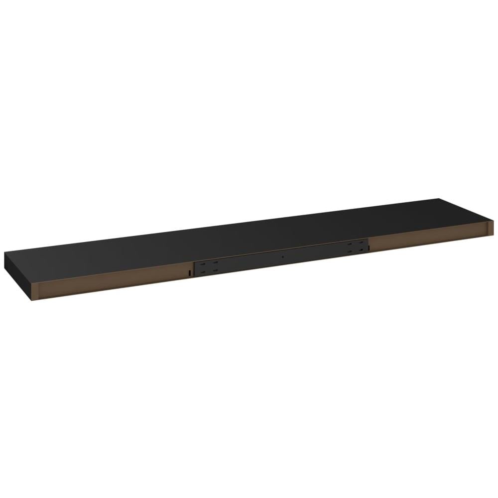 Scaffali A Parete 2 Pz Neri 120x23,5x3,8 Cm In Mdf - Foto 8