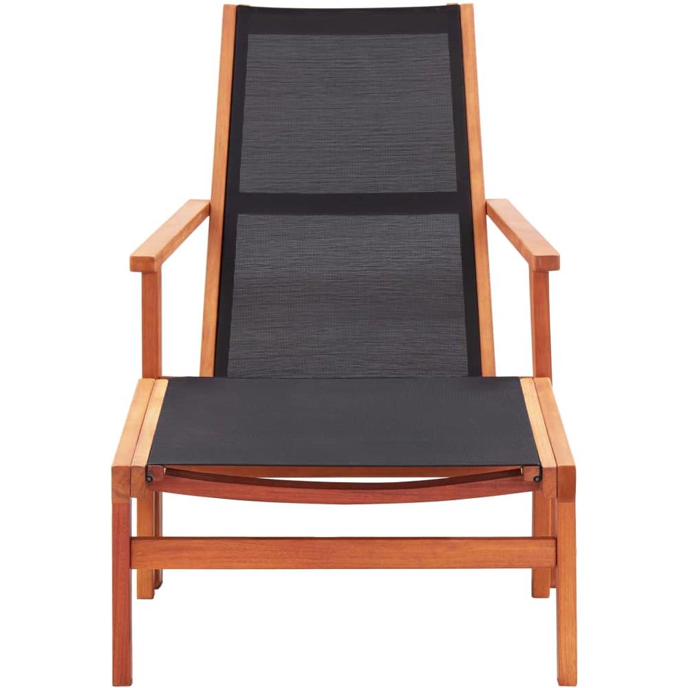 Sedia da Giardino con Pouf in Massello di Eucalipto e Textilene - Foto 2