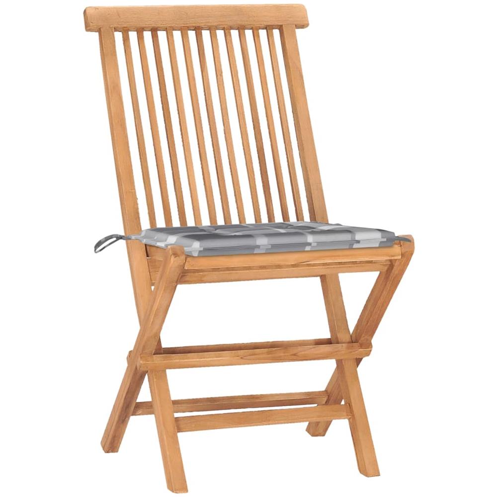 Set da Pranzo Giardino Pieghevole 3 pz Cuscino Massello di Teak - Foto 3