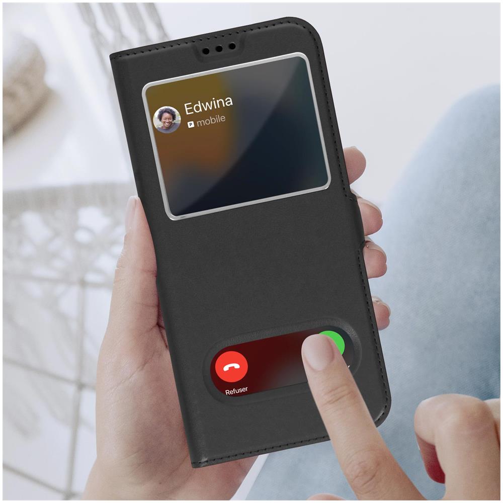 Custodia Iphone 13 Çini Doppia Finestra Supporto Video Nera - Foto 6