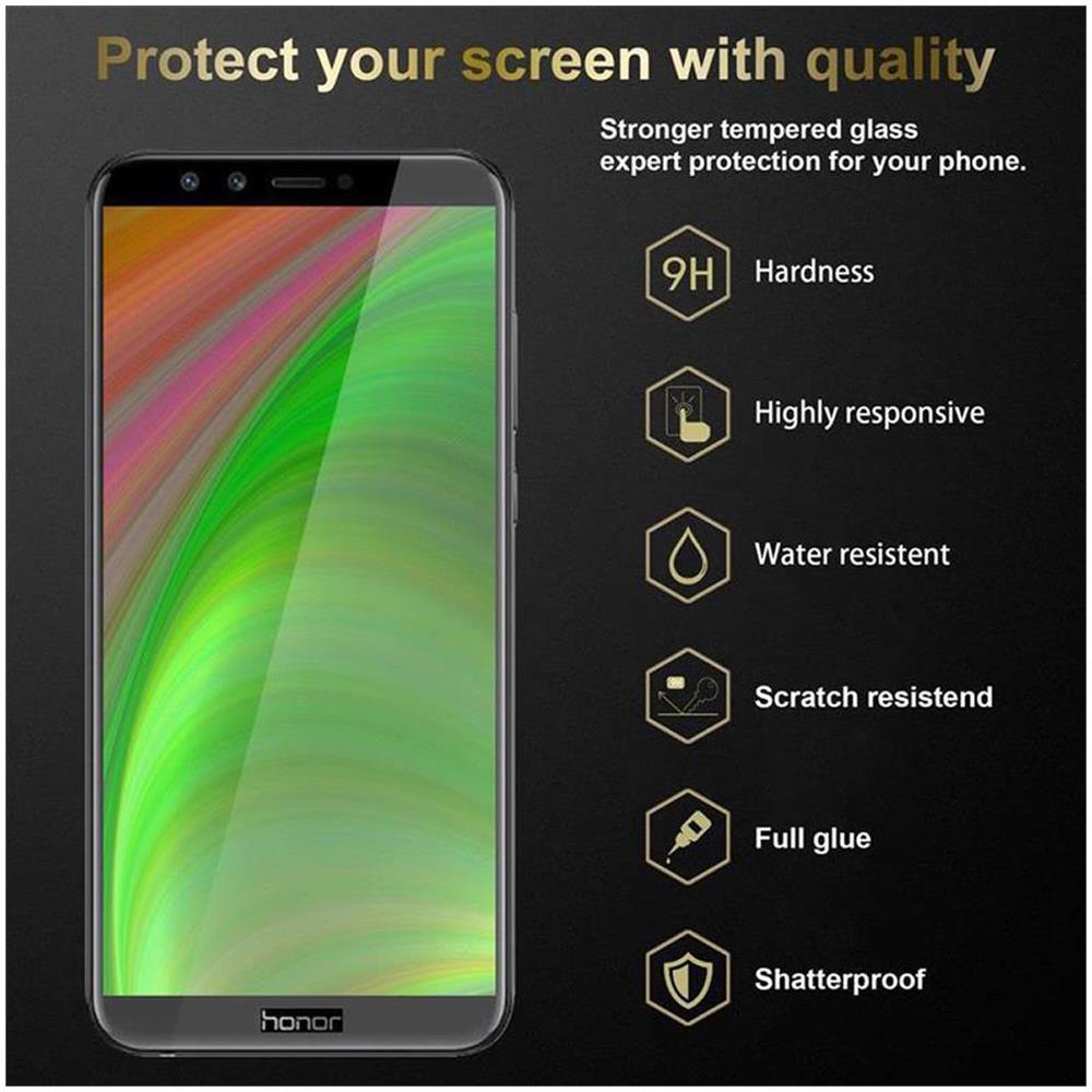 3x Pellicola Armatura A Schermo Intero Compatibile Con Honor 9 Lite In Trasparente Con Nero - 3x Vetro Temperato (tempered) Di Protezione Del Display In Durezza 9h Con 3d Touch - Foto 2