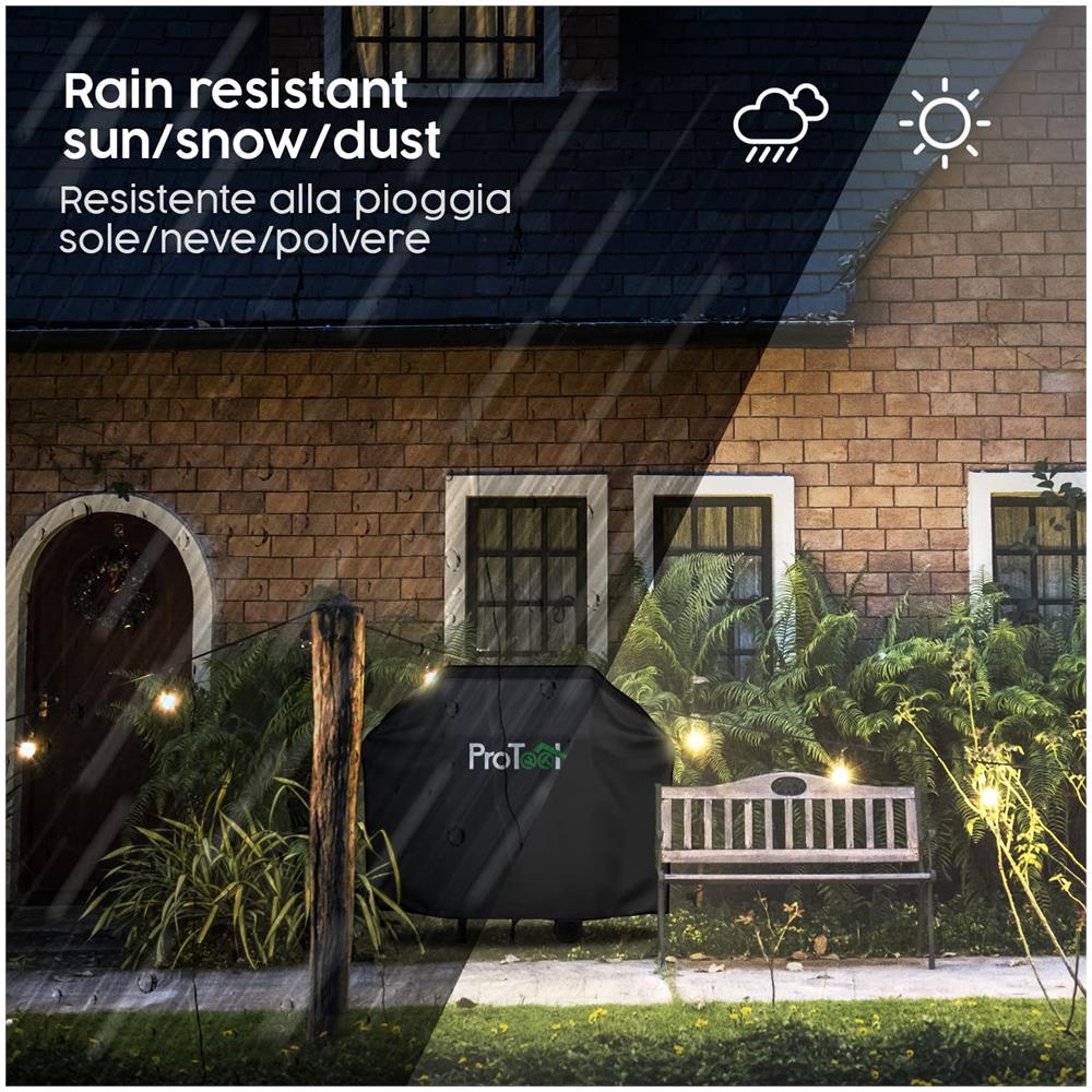 Copertura Barbecue, Telo Copri Barbecue Impermeabile, Telo Protettivo Per Bbq Grill Anti Pioggia Polvere Uv Sole Neve, Tessuto Oxford Super Resistente Per Tutte Le Stagioni (145x61x117 Cm) - Foto 7