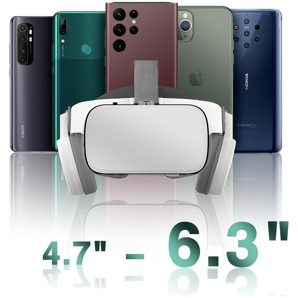 Casco Vr Shinecon G04bs Per Smartphone Realtà Virtuale 3d Con Audio Bluetooth Bianco - Foto 2