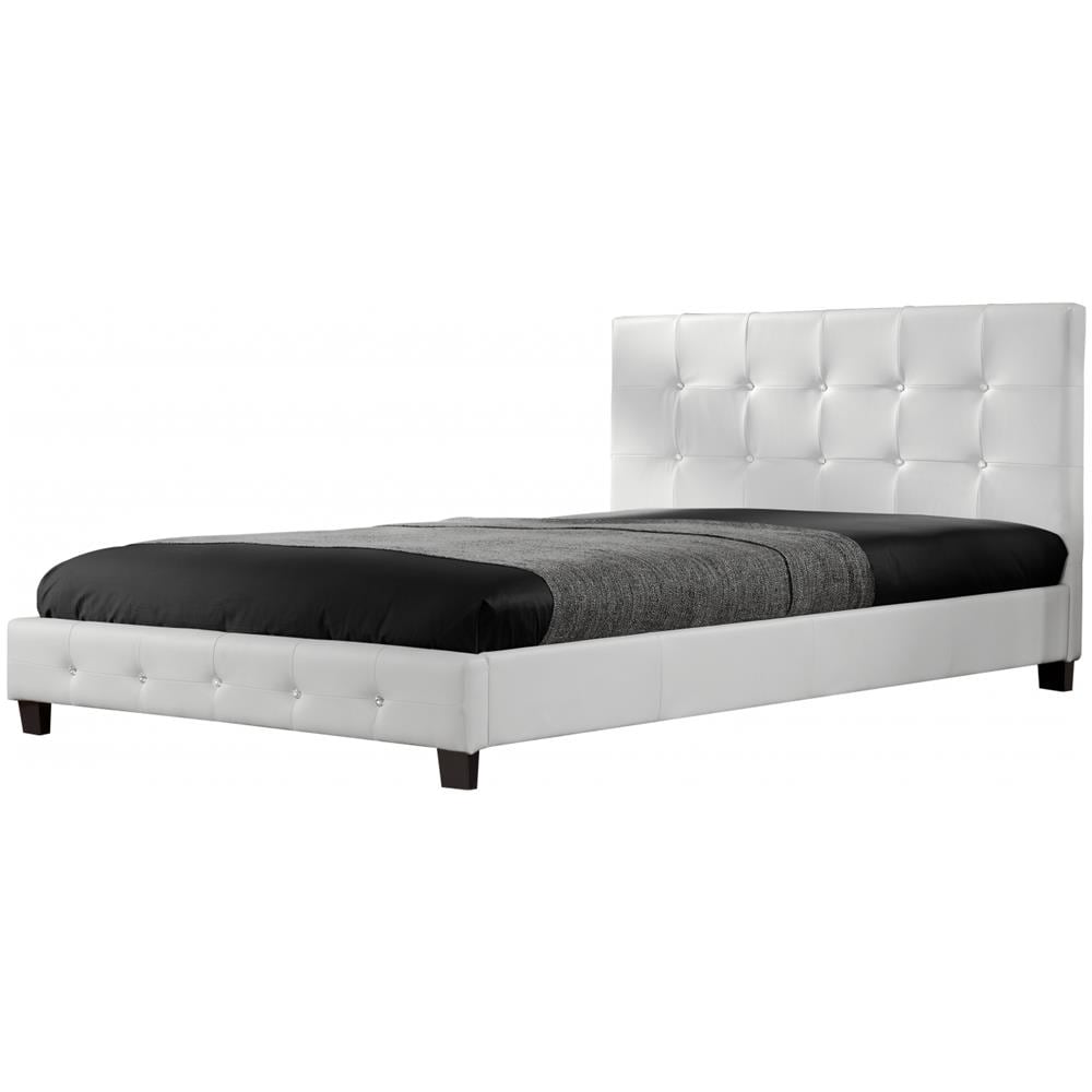 Nottinghill Struttura Letto Imbottita In Similpelle Bianca 160x200 Cm - Foto 2