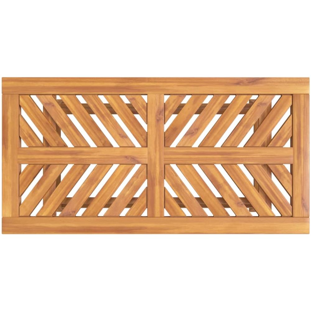 Tavolino 100x50x45 Cm In Legno Massello Di Acacia - Foto 2