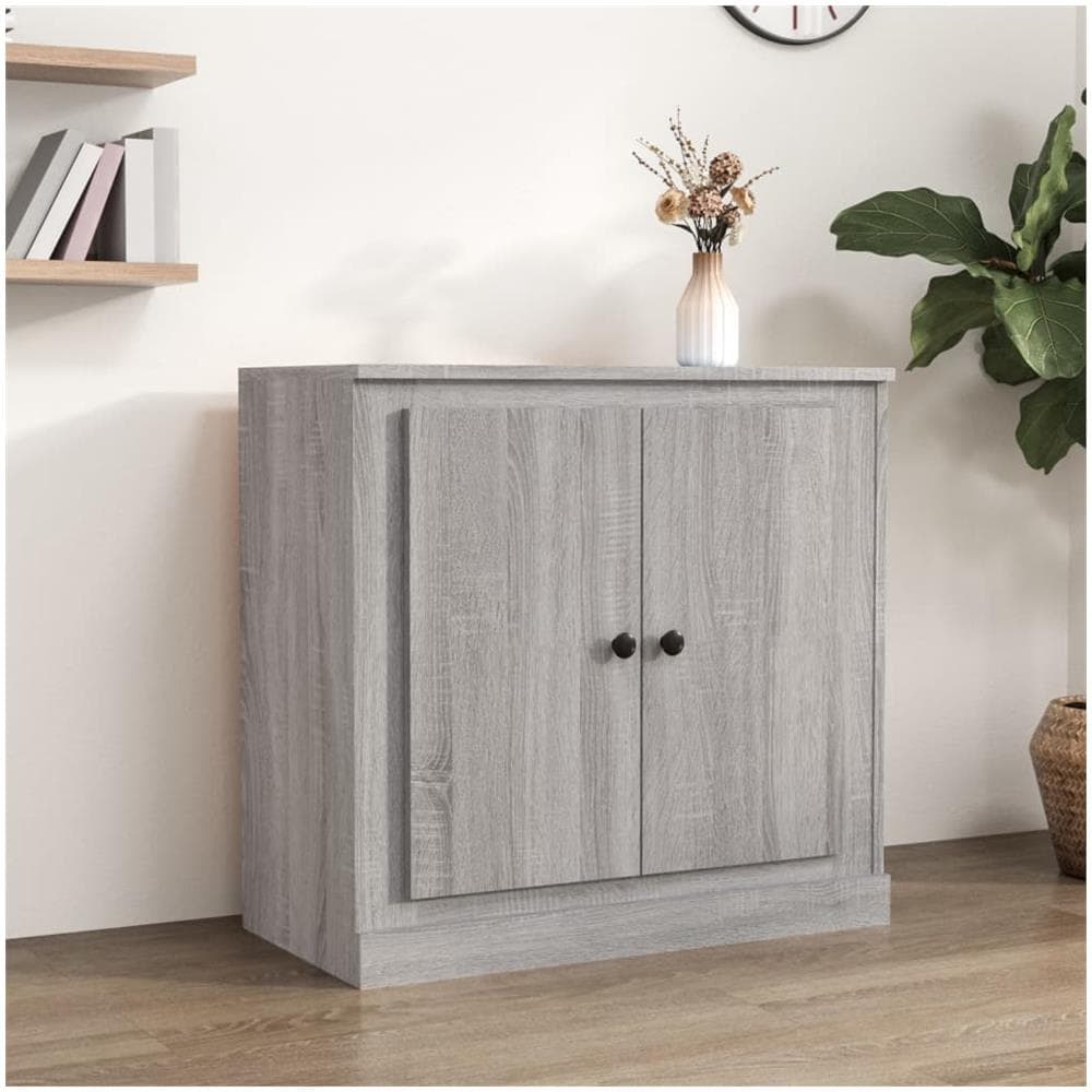 Credenza Grigio Sonoma 70x35,5x67,5 Cm In Legno Multistrato - Foto 1