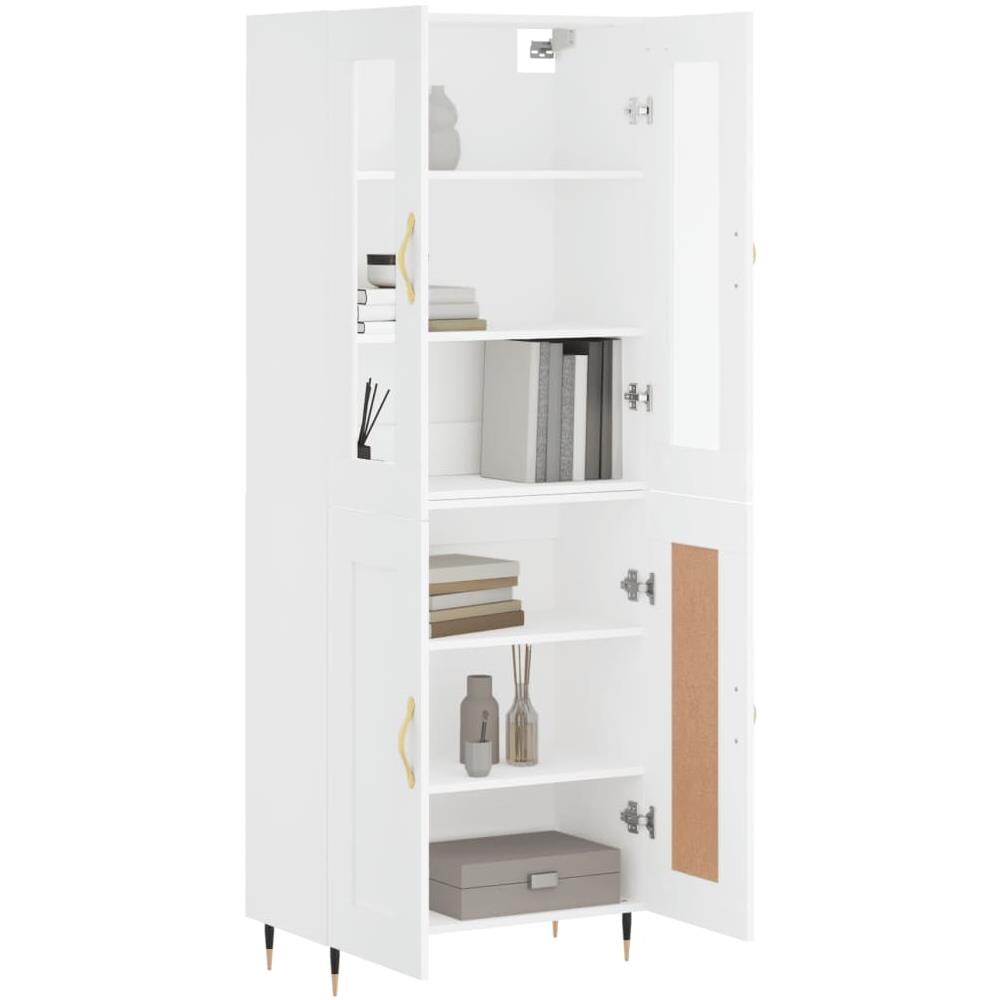 Credenza Bianca 69,5x34x180 Cm In Legno Multistrato - Foto 3