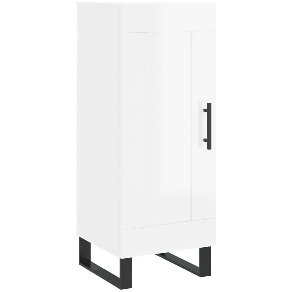 Credenza Bianco Lucido 34,5x34x90 Cm In Legno Multistrato - Foto 2