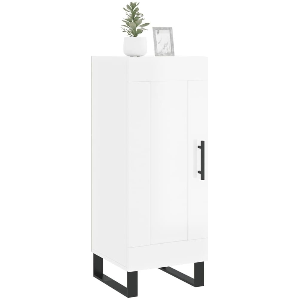 Credenza Bianco Lucido 34,5x34x90 Cm In Legno Multistrato - Foto 3