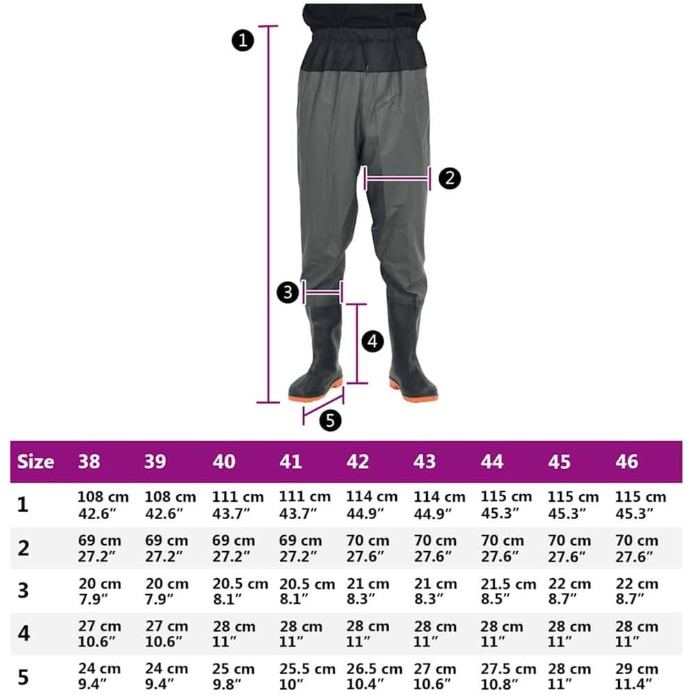 Wader da Pesca alla Vita con Stivali Verde Scuro Taglia 46 - Foto 7