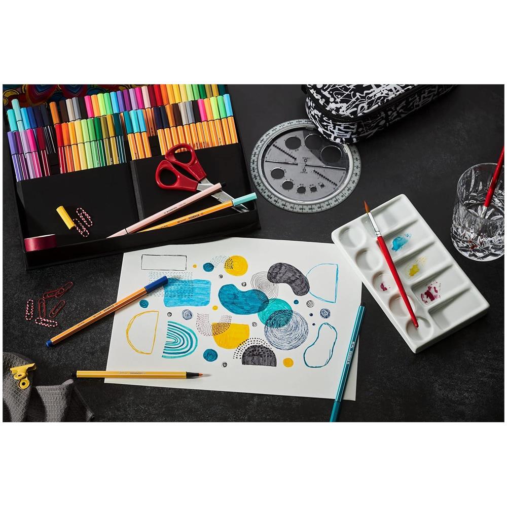 ARTY Creative Set - Set Creativo - Cofanetto da 68 - 34 Fineliner point 88 + 34 Pennarelli Premium Pen 68 - Foto 7