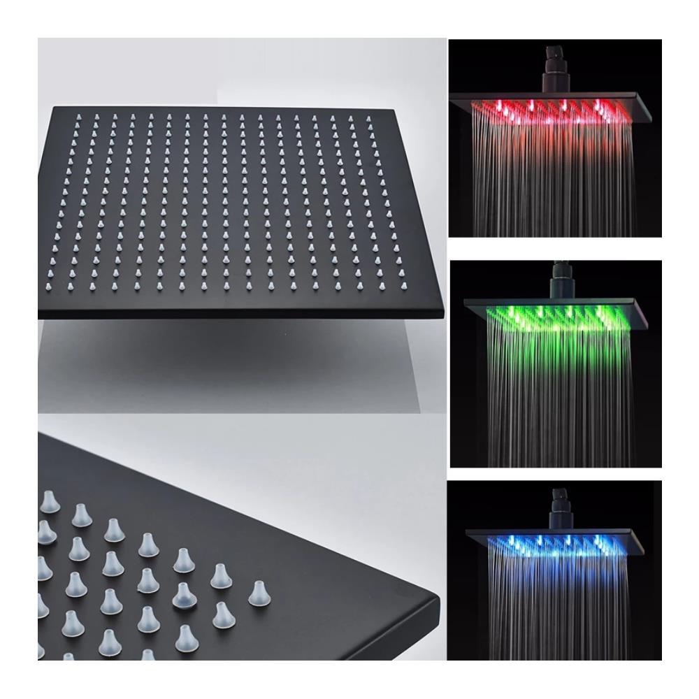 Set miscelatore doccia, Blackswan, tipo M3.13 LED, modello nero opaco, misura 40 cm - Foto 4