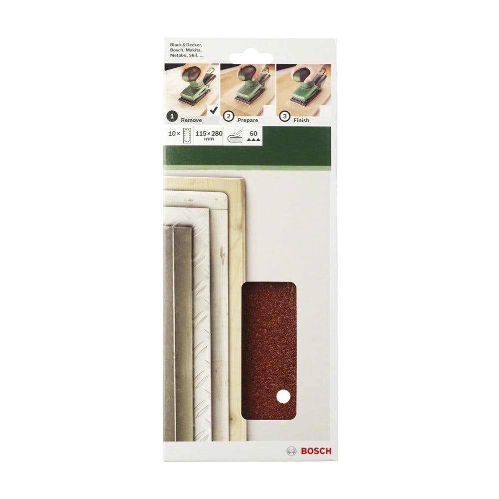 10 Fogli Abrasivi Per Levigatrice Orbitale 115x280mm 14fori G60 - Foto 1
