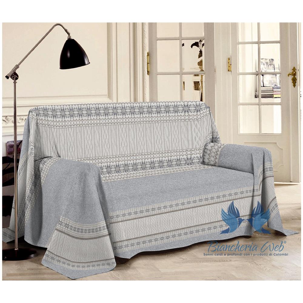 Telo Arredo Linea Pensieri Delicati Disegno Maglia Singolo Grigio - Foto 2