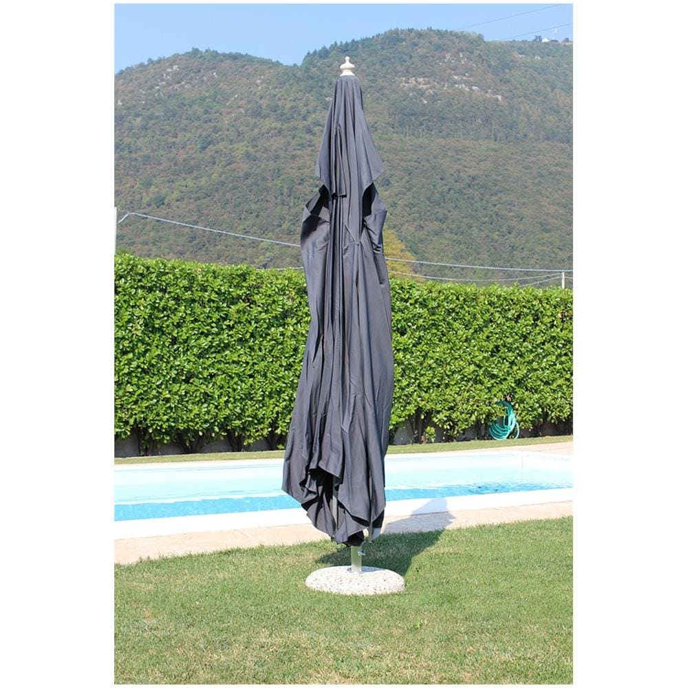 Ombrellone 3 X 3 Palo Centrale Alluminio Grigio Scuro Per Esterno Giardino, Ristorante, Gelateria Bar Hotel Albergo - Foto 2