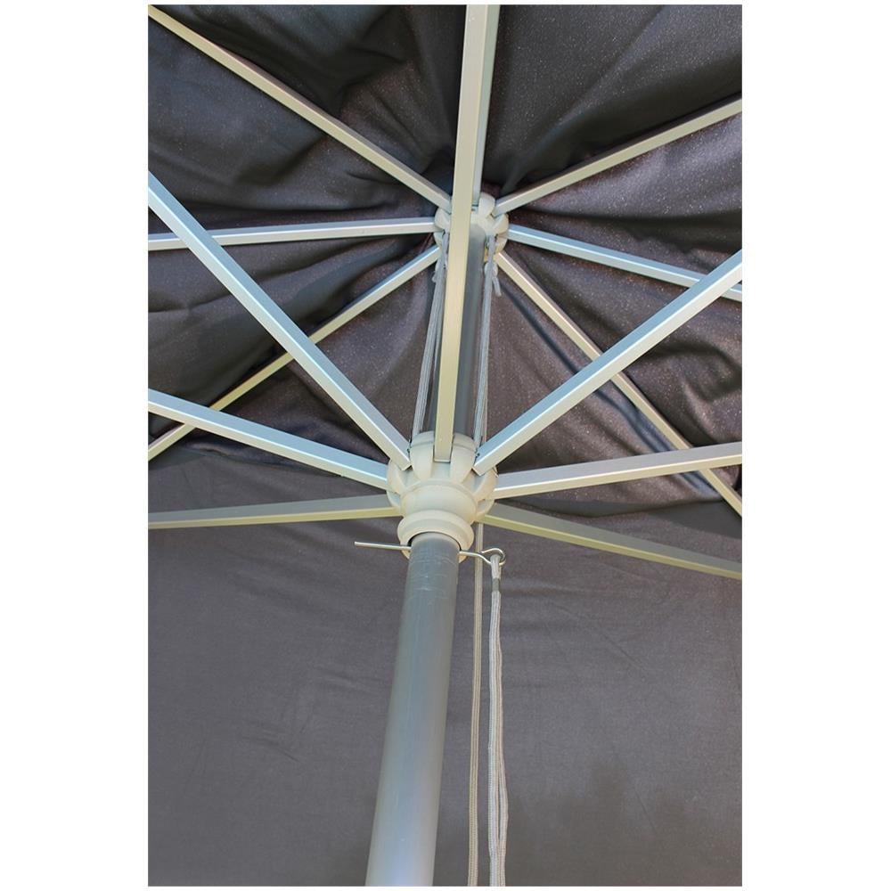 Ombrellone 3 X 3 Palo Centrale Alluminio Grigio Scuro Per Esterno Giardino, Ristorante, Gelateria Bar Hotel Albergo - Foto 3