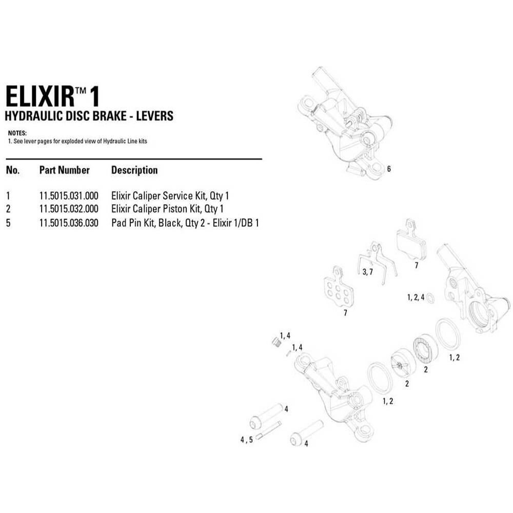Freni Pad Pin Kit Elixir 1 / db 1 Ricambi Dei Componenti One Size - Foto 2