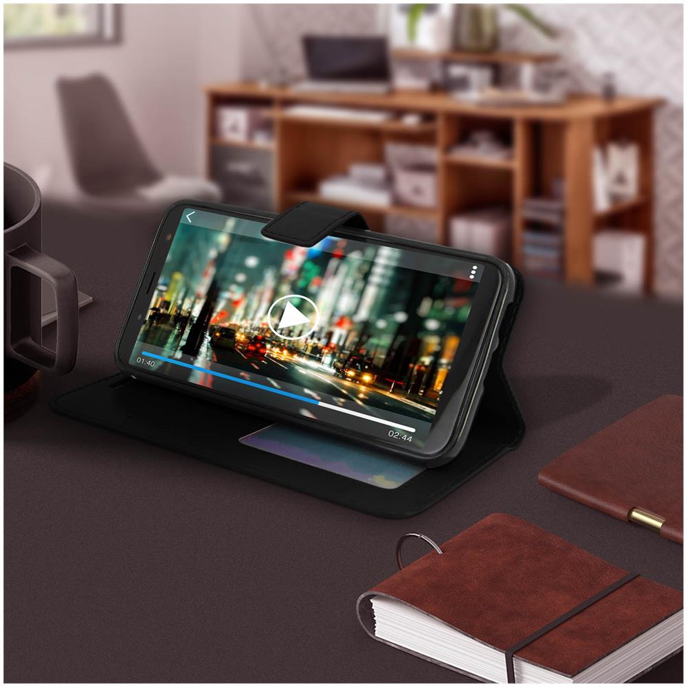 Custodia A Libro Samsung Galaxy J6 Portacarte Funzione Supporto - Nero - Foto 6