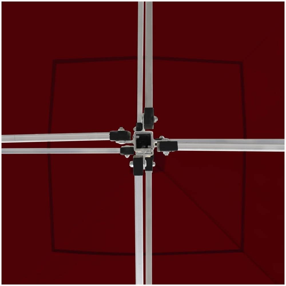 Gazebo Pieghevole in Alluminio con Pareti 3x3 m Rosso Vino - Foto 2