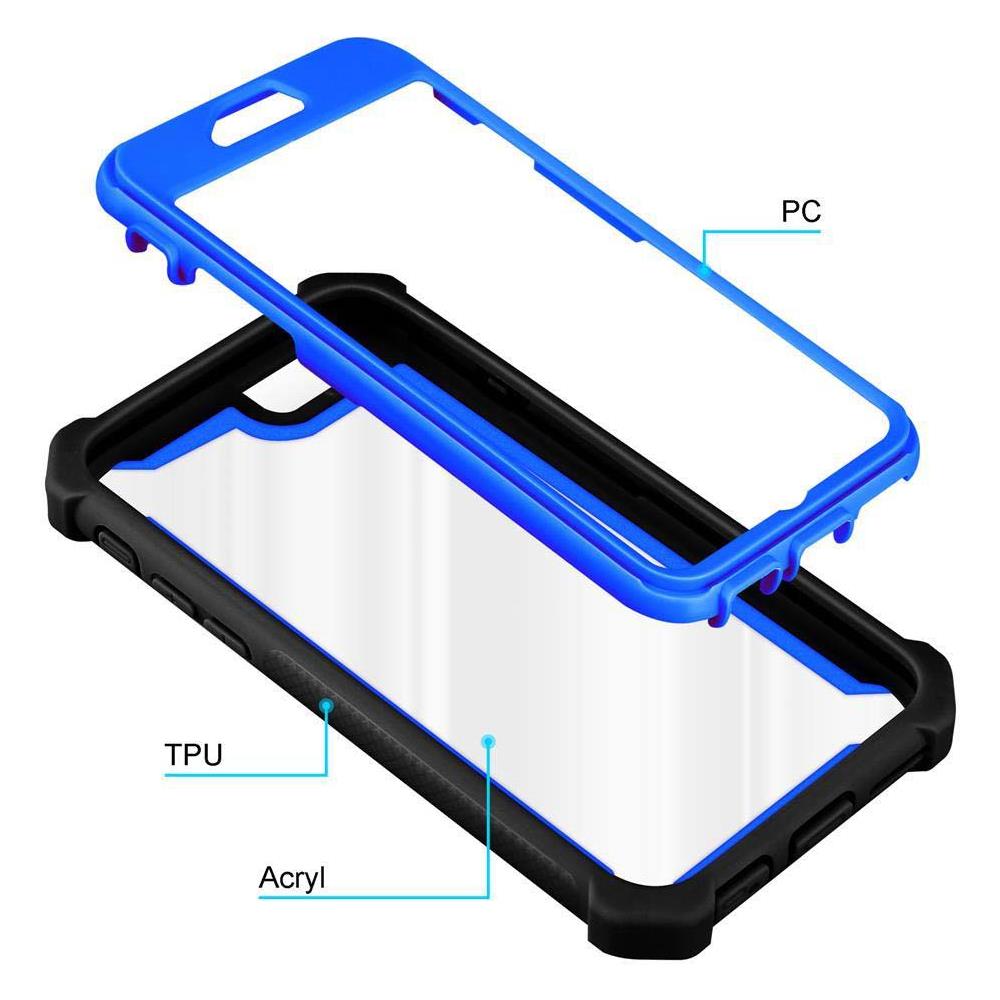 Cadorabo Custodia Compatibile Con Apple Iphone 6 Plus / Iphone 6s Plus In Blu Nero - Coperchio Protettivo 2 In 1 Con Bordo In Silicone Tpu E Retro In Vetro Acrilico - Foto 8