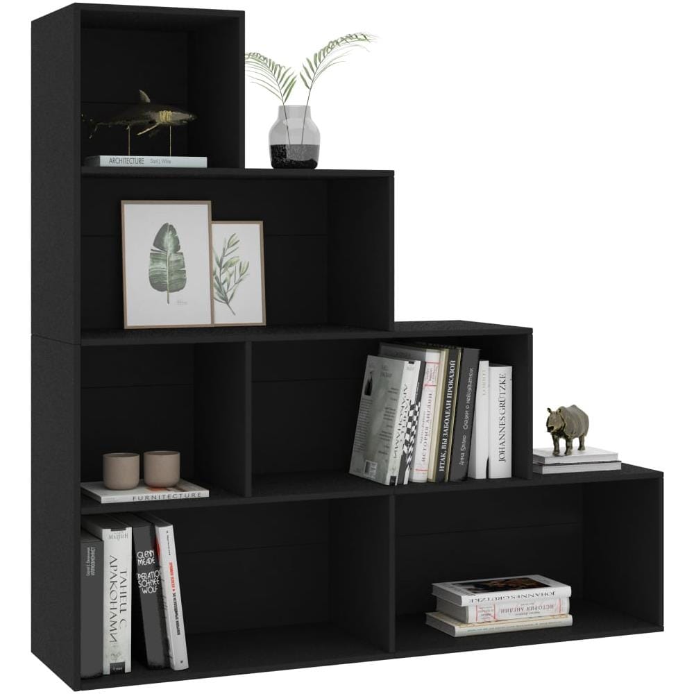 Libreria /Divisorio Nero 155x24x160 cm in Legno Multistrato - Foto 2