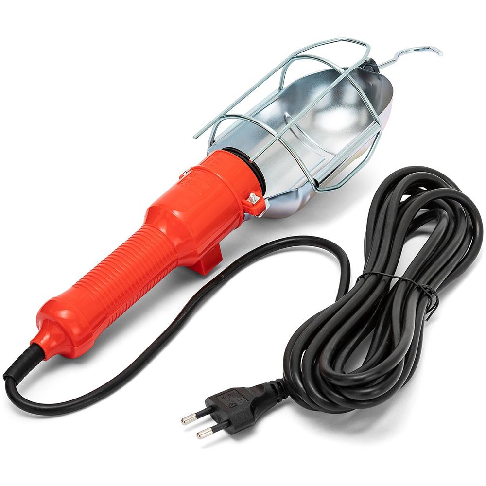 Lampada Da Lavoro Con Cavo Pvc 10 Mt E Gabbia Metallica Workshop - Foto 1