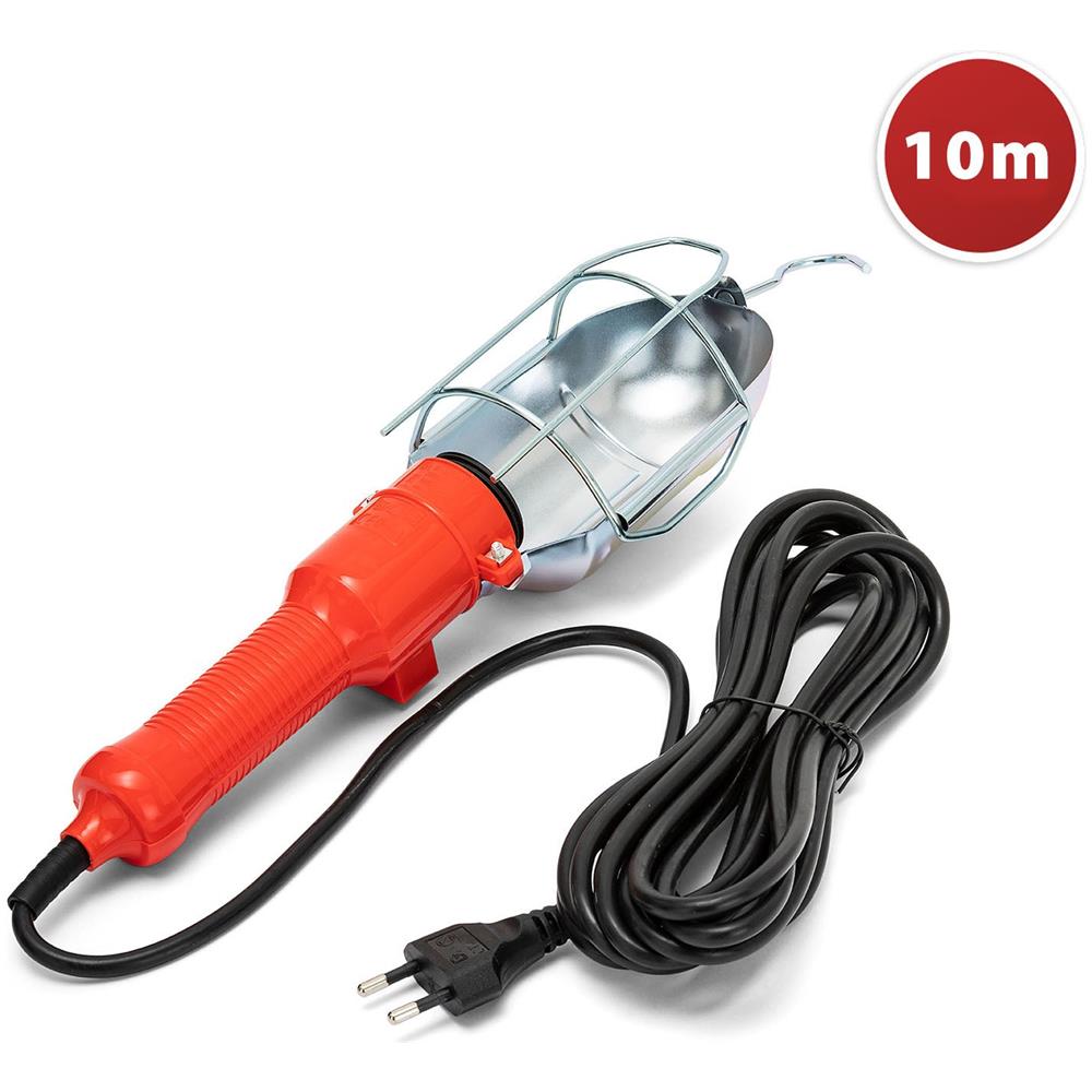 Lampada Da Lavoro Con Cavo Pvc 10 Mt E Gabbia Metallica Workshop - Foto 6