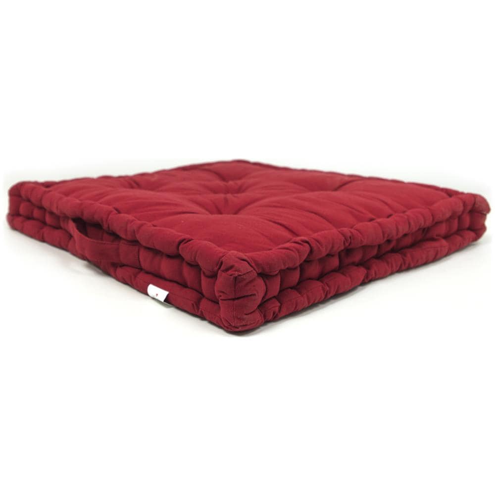Cuscino Pavimento In Cotone Tinta Unita Ideale Per Divani Pallet Bancale 60x60 60x60 Bordeaux - Foto 1