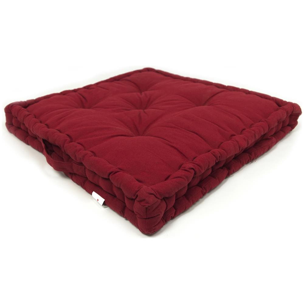 Cuscino Pavimento In Cotone Tinta Unita Ideale Per Divani Pallet Bancale 60x60 60x60 Bordeaux - Foto 4