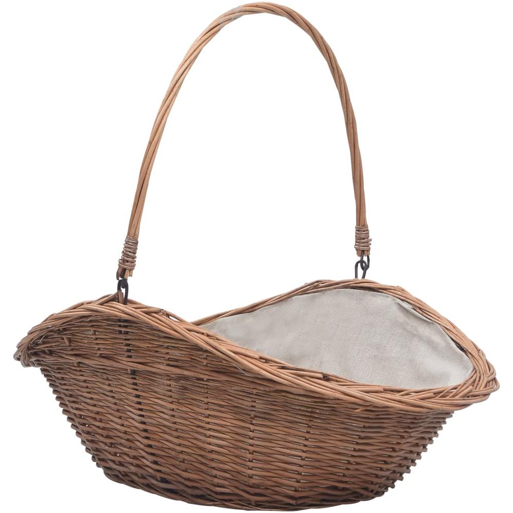 Cesta Legna Da Ardere Con Manico 60x44x55 Cm Naturale In Salice - Foto 1