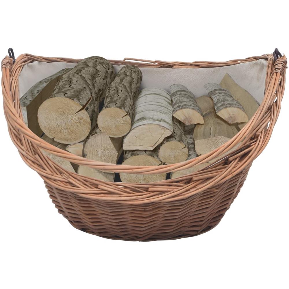Cesta Legna Da Ardere Con Manico 60x44x55 Cm Naturale In Salice - Foto 2