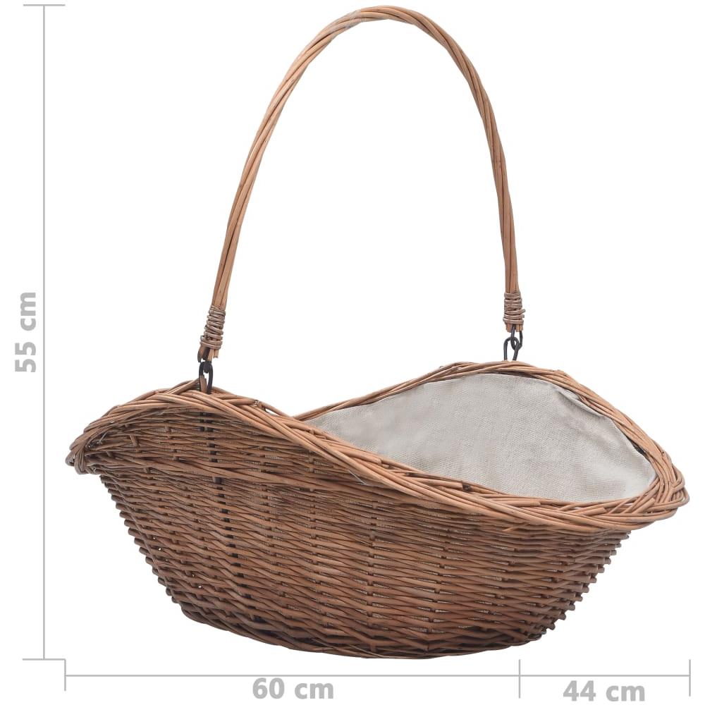 Cesta Legna Da Ardere Con Manico 60x44x55 Cm Naturale In Salice - Foto 8