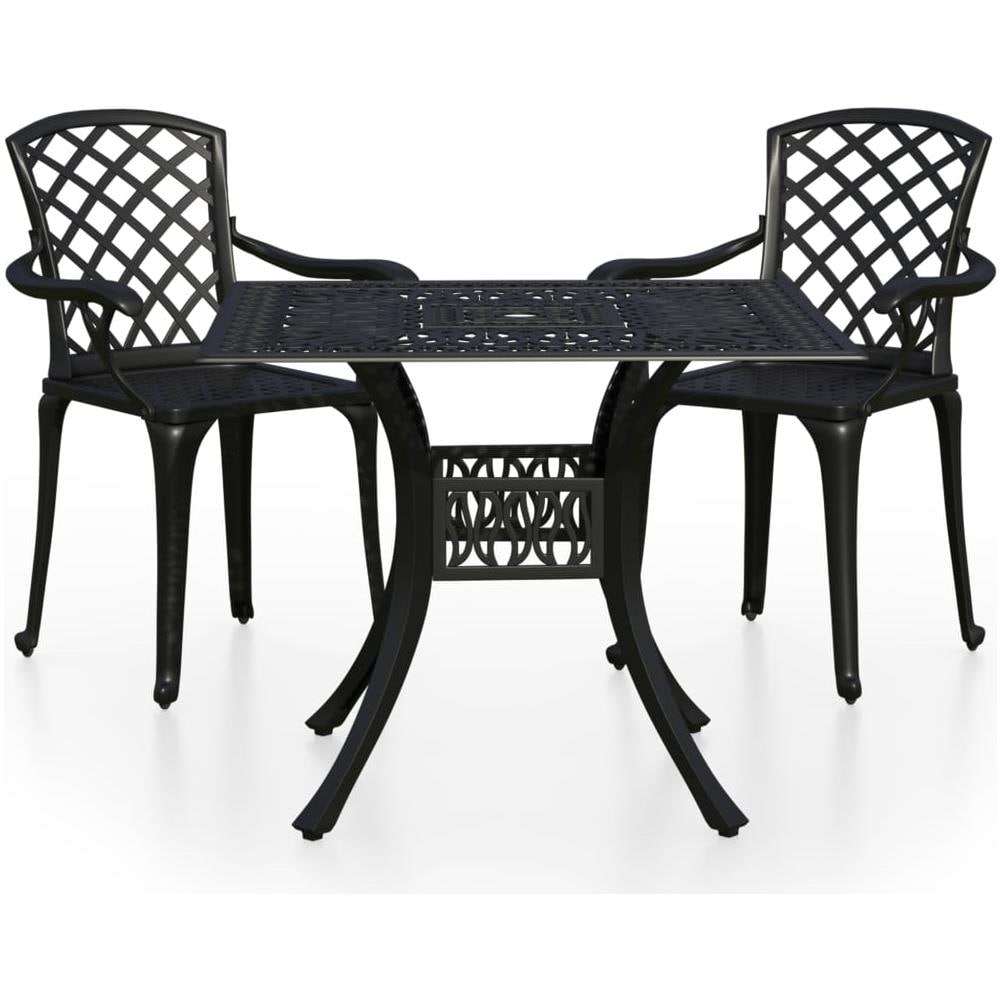 Set Da Bistrot 3 Pz In Alluminio Pressofuso Nero - Foto 2