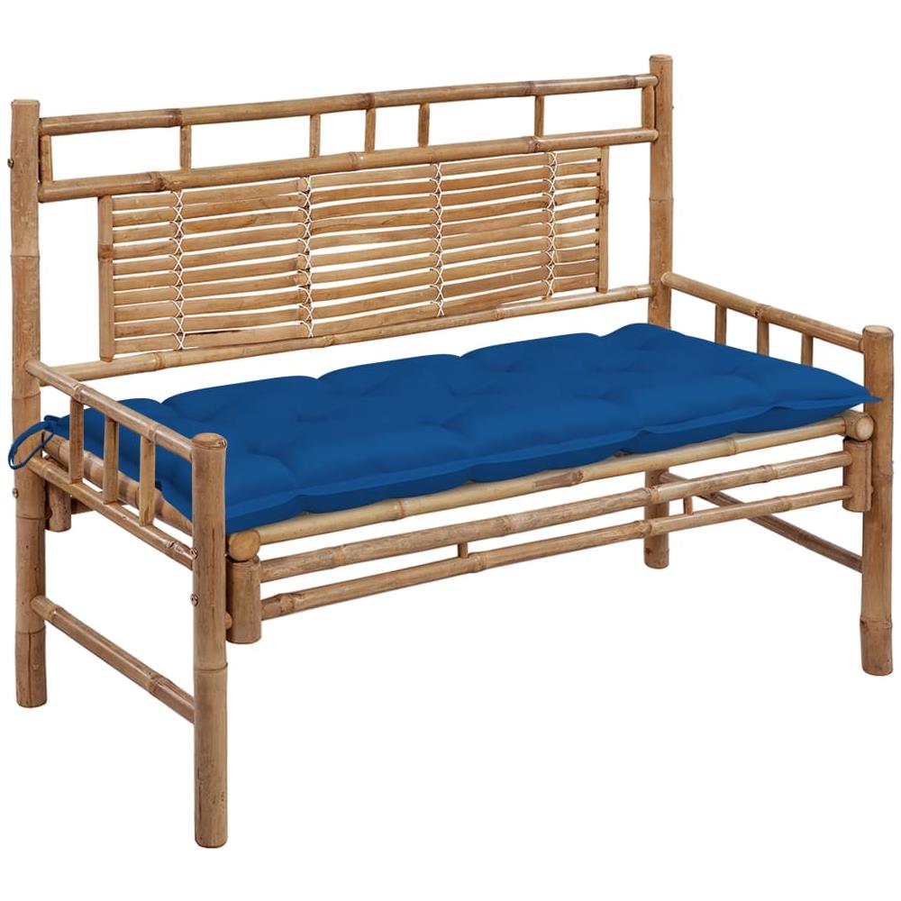 Panchina Da Giardino Con Cuscino 120 Cm In Bambù - Foto 1