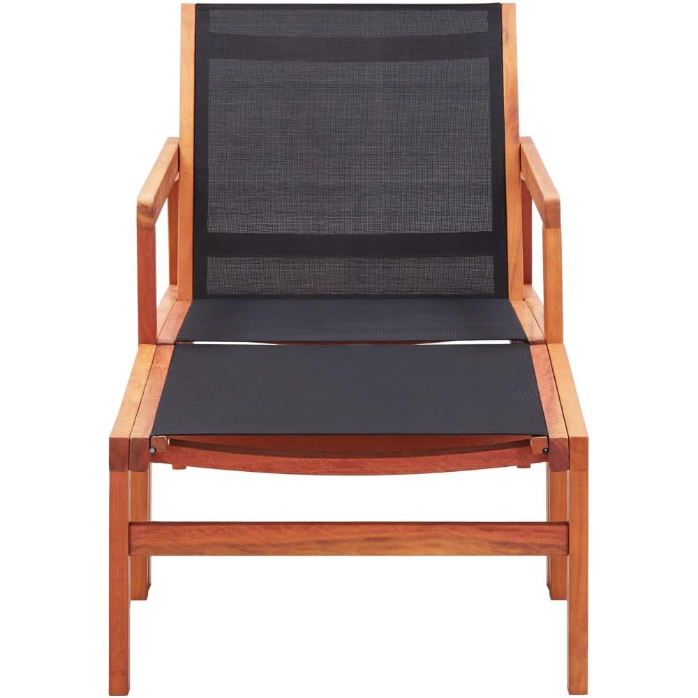 Sedia da Giardino con Pouf in Massello di Eucalipto e Textilene - Foto 2